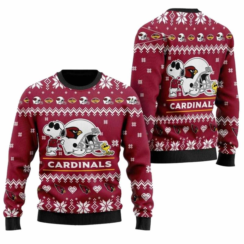 Arizona Cardinals Snoopy Touchdown Ugly Sweater 1