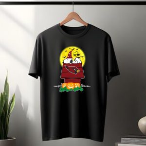 Arizona Cardinals Snoopy Woodstock Halloween Moon Pumpkins T-Shirt