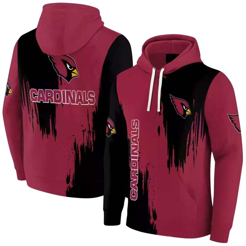 Arizona Cardinals Splatter Effect Red Black Aop Hoodie 1