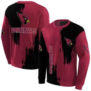 Arizona Cardinals Splatter Effect Red Black AOP Sweatshirt