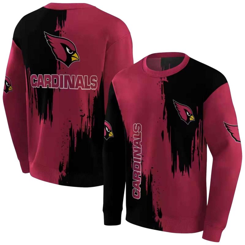 Arizona Cardinals Splatter Effect Red Black Aop Sweatshirt 1