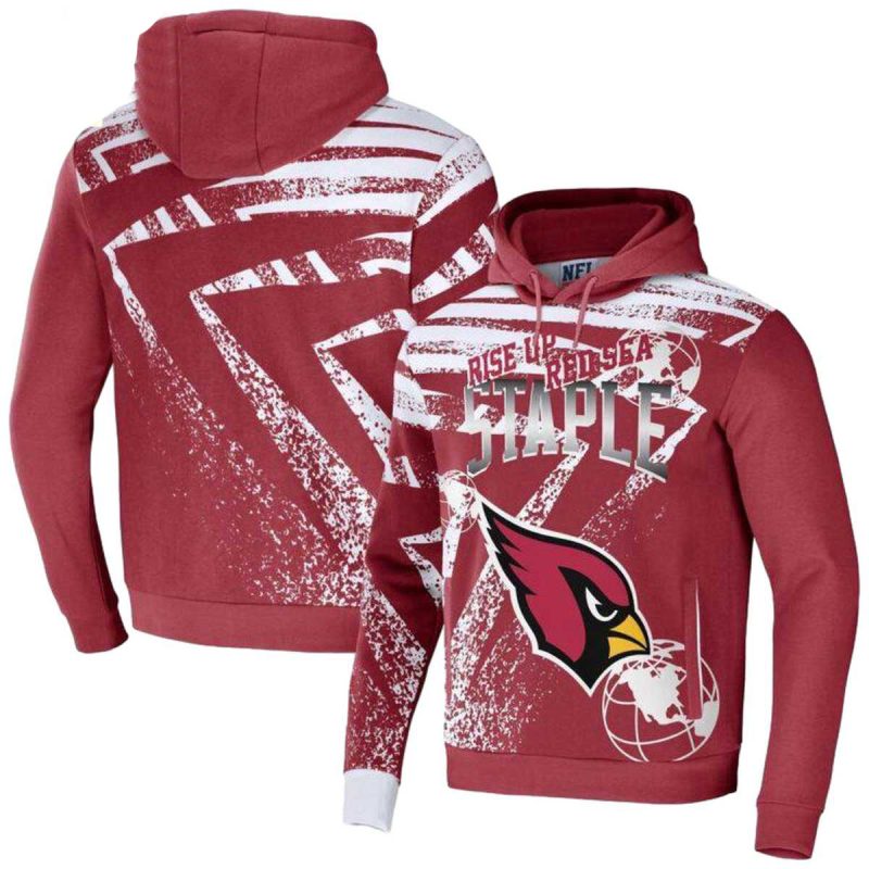 Arizona Cardinals Staple Rise Up Red Sea Aop Hoodie 1