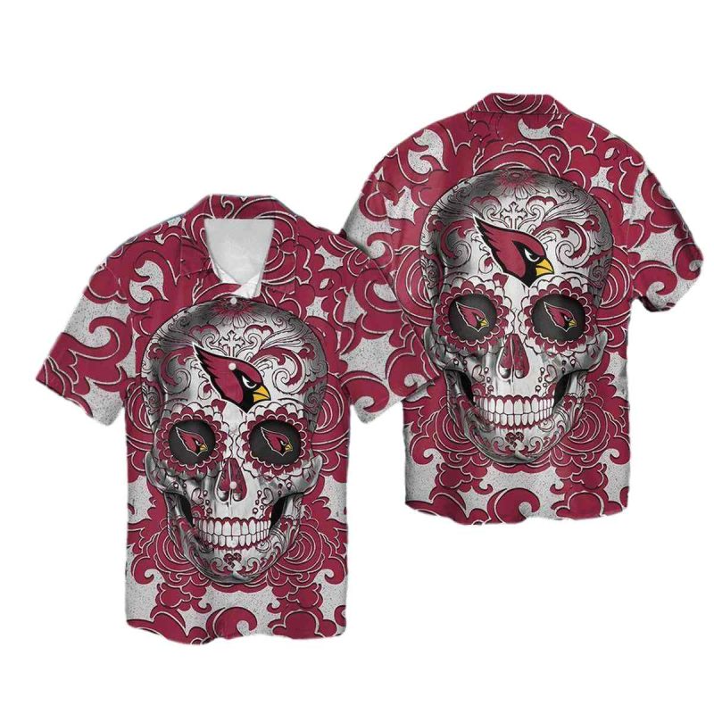 Arizona Cardinals Sugar Skull Hawaiian Shirt 1