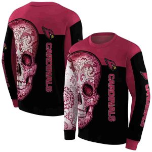 Arizona Cardinals Sugar Skull Red Black AOP Sweatshirt