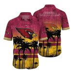 Arizona Cardinals Sunset Ombre Palm Tree Hawaiian Shirt