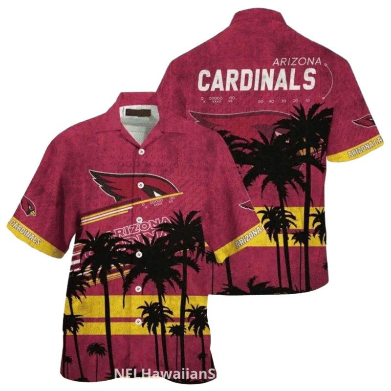 Arizona Cardinals Sunset Palm Tree Hawaiian Shirt For Summer 1
