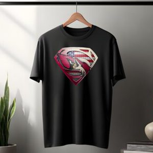 Arizona Cardinals Superman Logo American Flag Shield T-Shirt