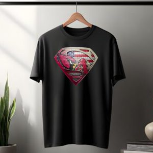 Arizona Cardinals Superman Logo American Flag T-Shirt