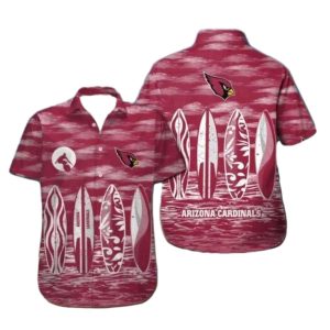 Arizona Cardinals Surfboard Beach Hawaiian Shirt