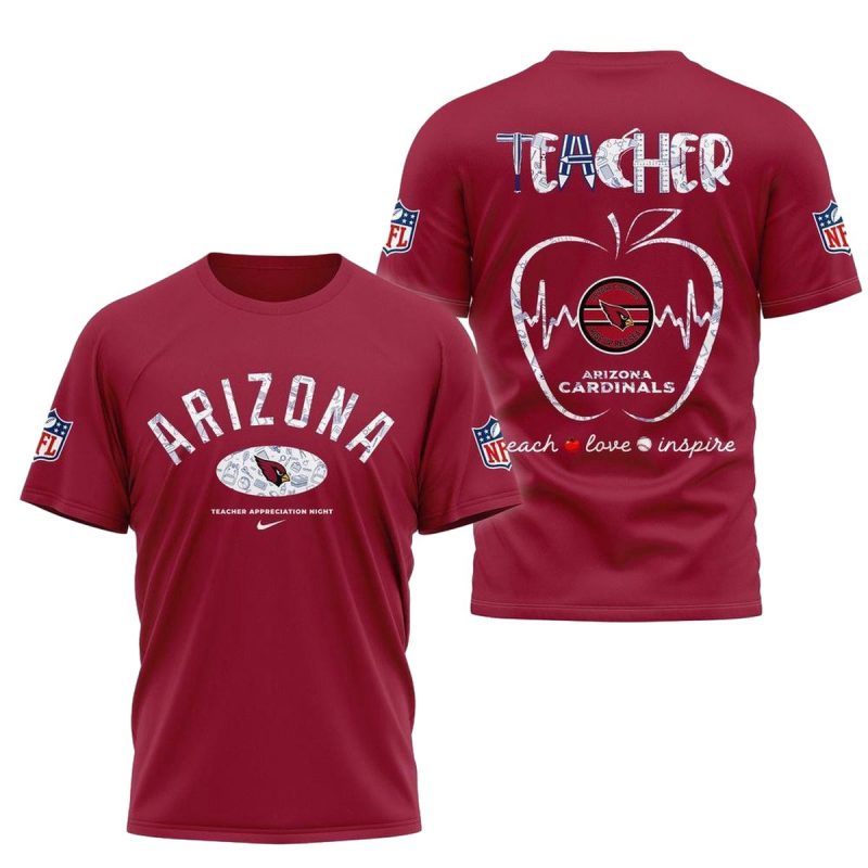 Arizona Cardinals Teacher Appreciation Night Aop T Shirt 1