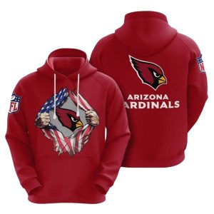 Arizona Cardinals Tearing Open Logo Red AOP Hoodie