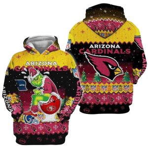 Arizona Cardinals The Grinch Toilet Ugly Christmas AOP Hoodie