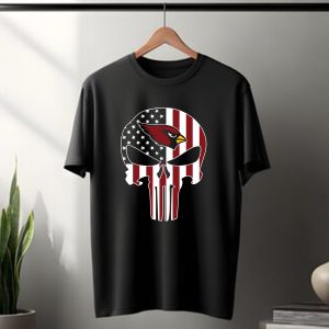 Arizona Cardinals The Punisher American Flag Skull T-Shirt