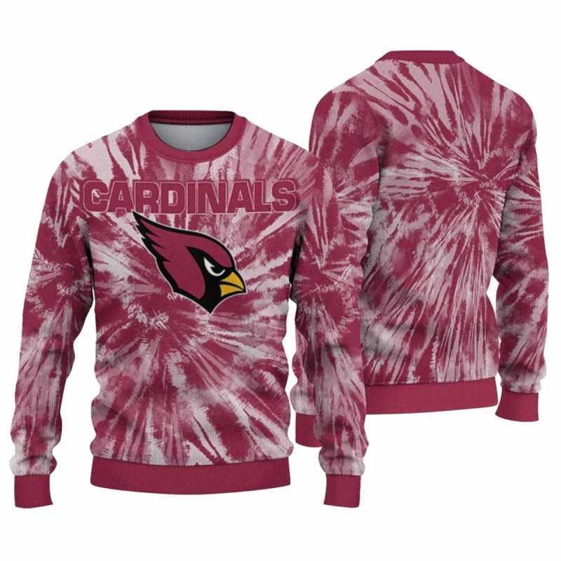 Arizona Cardinals Tie Dye Designs Red Aop Sweatshirt 1