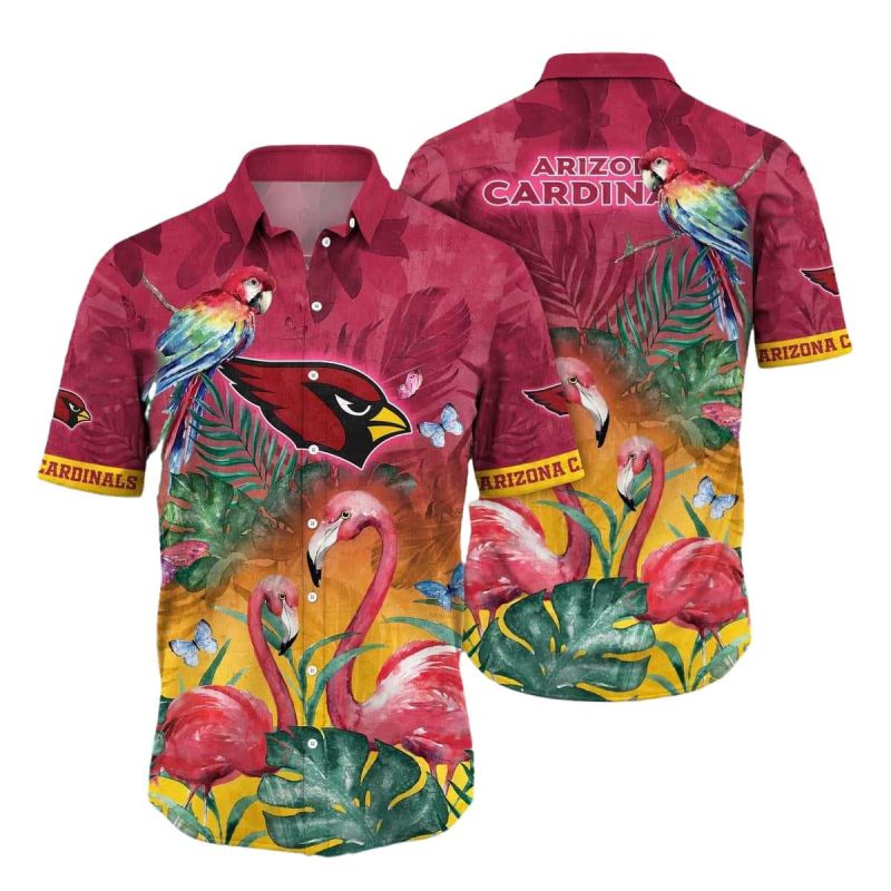 Arizona Cardinals Tropical Floral And Fauna Hawaiian Shirt 1