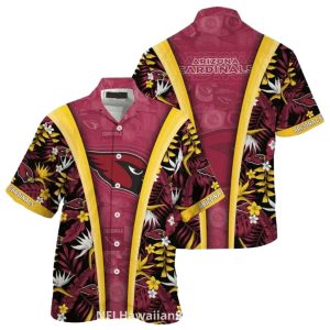 Arizona Cardinals Tropical Floral Red Hawaiian Shirt