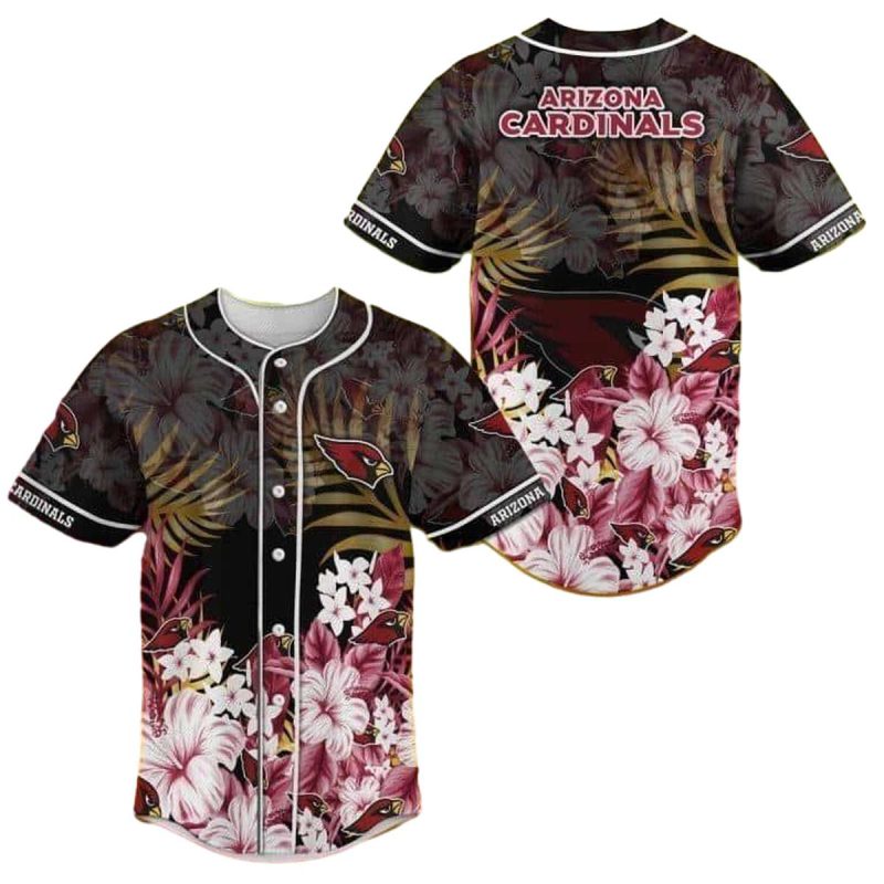 Arizona Cardinals Tropical Flower Baseball Jersey 1