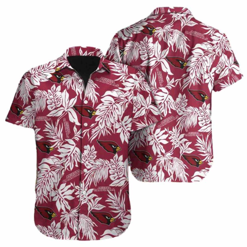 Arizona Cardinals Tropical Leafs Hawaiian Shirt 1