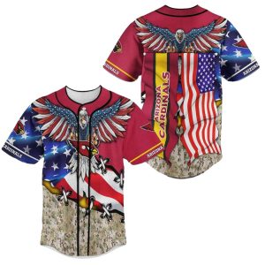 Arizona Cardinals US Flage Eagle Camo Baseball Jersey