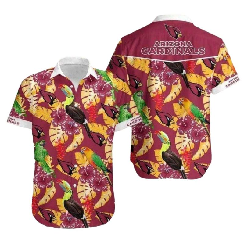 Arizona Cardinals Vibrant Parrot Tropical Hawaiian Shirt 1