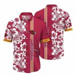 Arizona Cardinals White Lagoon Monochrome Floral Hawaiian Shirt