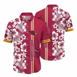 Arizona Cardinals White Lagoon Monochrome Floral Hawaiian Shirt