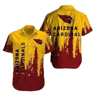 Arizona Cardinals Yellow And Red Retro Hawaiian Shirt