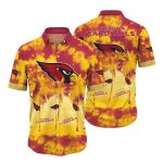 Arizona Cardinals Yellow And Red Tie Dye Hawaiian Shirt