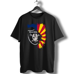 Arizona Flag With Raiders Logo Fusion T-Shirt