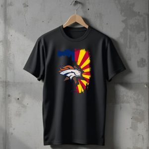 Arizona Flag and Denver Broncos Logo Fusion T-Shirt