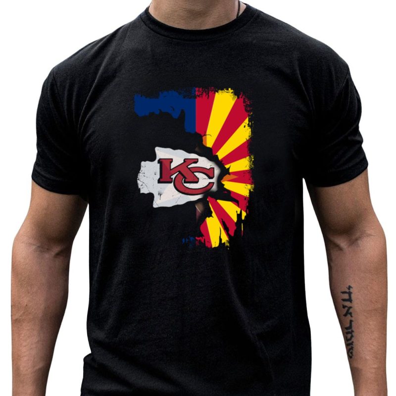 Arizona Sun With Kansas City Chiefs Logo Fusion T Shirt T Shirt 1 1