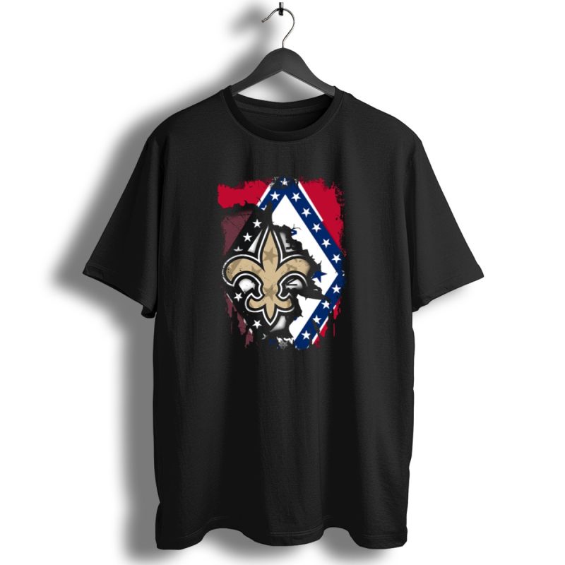 Arkansas Flag With New Orleans Saints Fleur De Lis T Shirt 1 T Shirt 1