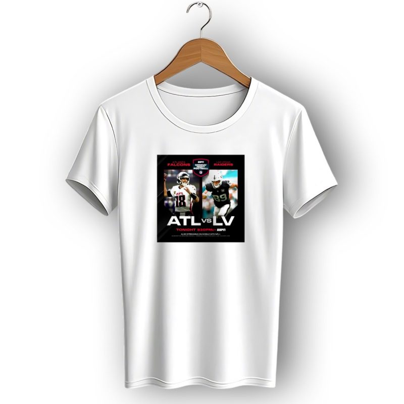 Atlanta Falcons Vs Las Vegas Raiders Nfl Monday Night Football December 16 2024 Espn 8 1 T Shirt 1
