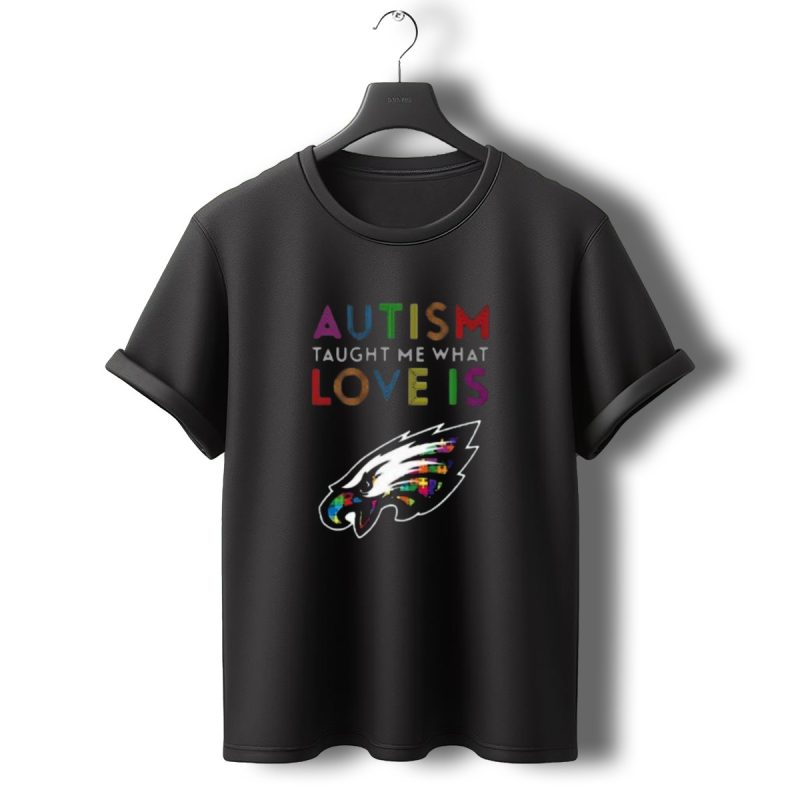 Autism Taught Me What Love Is Philadelphia Eagles Puzzle T Shirt T Shirt 0 1