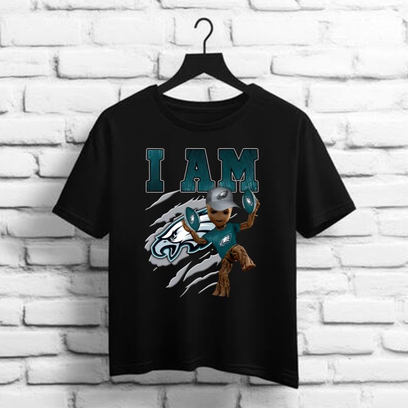 Baby Groot I Am Philadelphia Eagles Shirt T Shirt 1 1