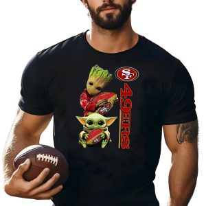 Baby Yoda And Groot Hug San Francisco 49ers Shirt