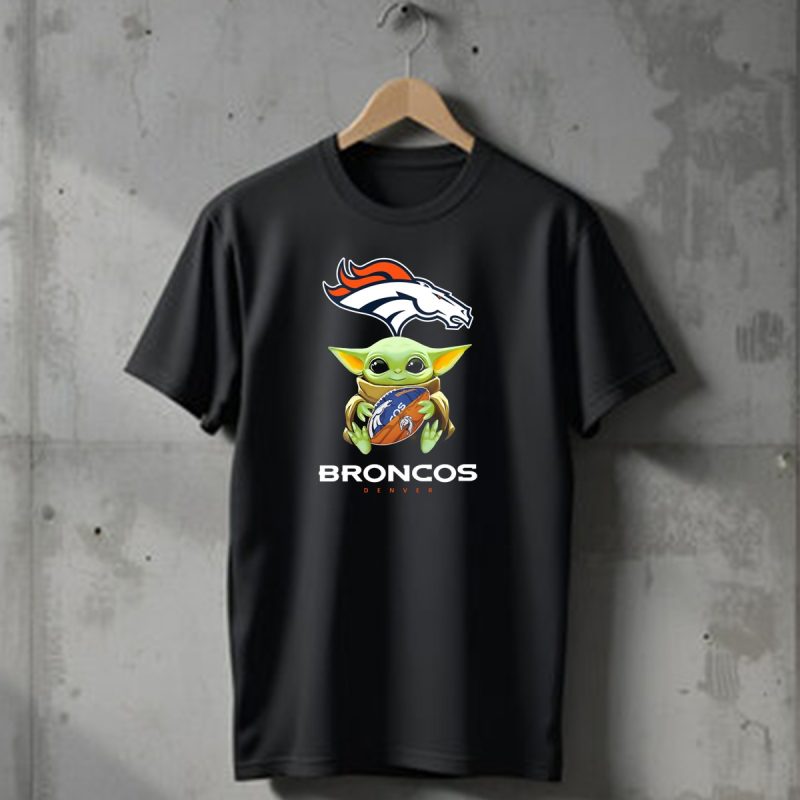 Baby Yoda Denver Broncos Football Star Wars Tailgate Hug T Shirt 1 T Shirt 1