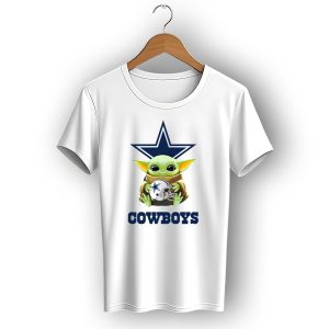 Baby Yoda Holding Dallas Cowboys Star Helmet Cowboys T-Shirt