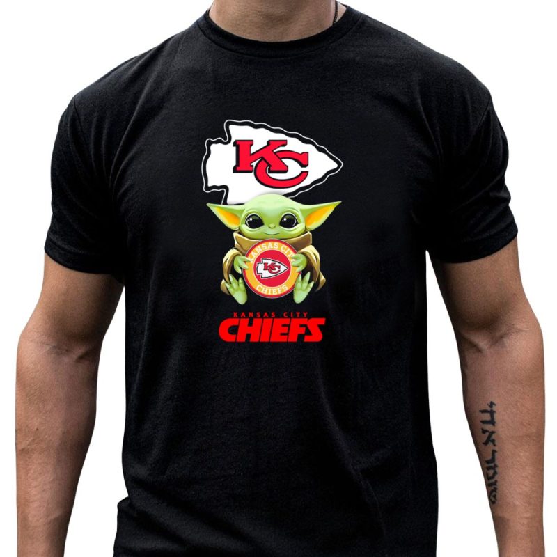 Baby Yoda Holding Kansas City Chiefs Emblem With Kc T Shirt T Shirt 1 1