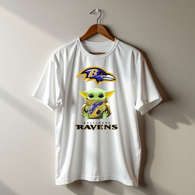 Baby Yoda Hug Baltimore Ravens Football Logo Ravens T Shirt 1 T Shirt 1