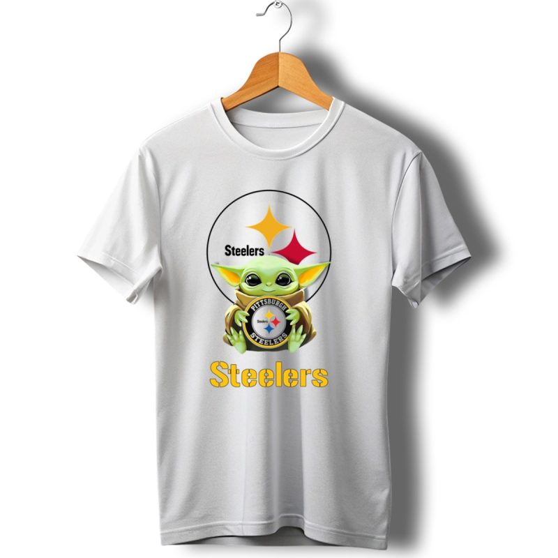 Baby Yoda Hug Pittsburgh Steelers Logo Steelers T Shirt 1 T Shirt 1
