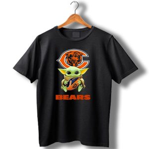 Baby Yoda Hugging Chicago Bears Football With Logo Bears T Shirt