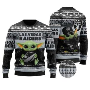 Baby Yoda Las Vegas Raiders Christmas For Fans Ugly Sweater