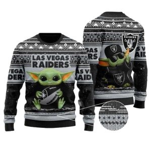Baby Yoda Las Vegas Raiders Christmas Ugly Sweater Christmas Gifts 2025