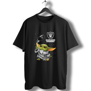 Baby Yoda Oakland Raiders Football Star Wars Fan Merchandise T-Shirt