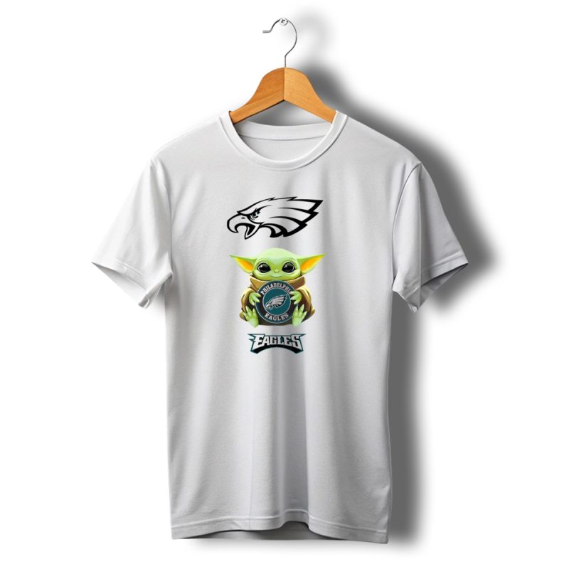 Baby Yoda Philadelphia Eagles Hug Logo Eagles T Shirt T Shirt 1 1