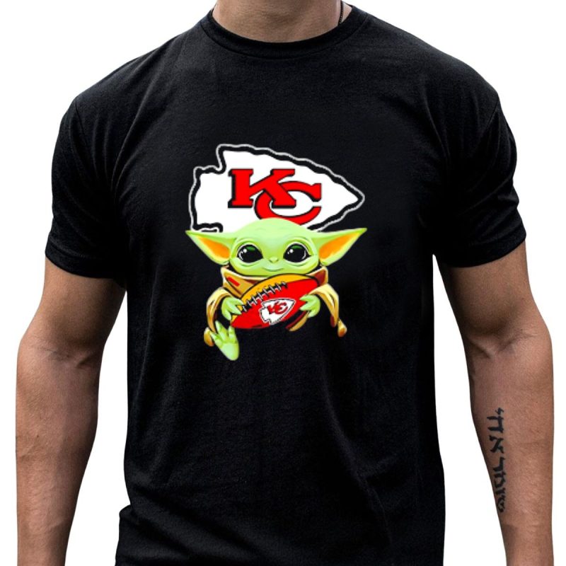 Baby Yoda Star Wars Kc Chiefs Hug Football Team T Shirt T Shirt 1 1