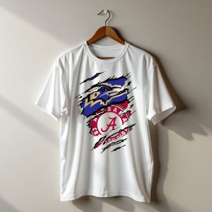 Baltimore Ravens Alabama Crimson Tide Logo Mashup T-Shirt