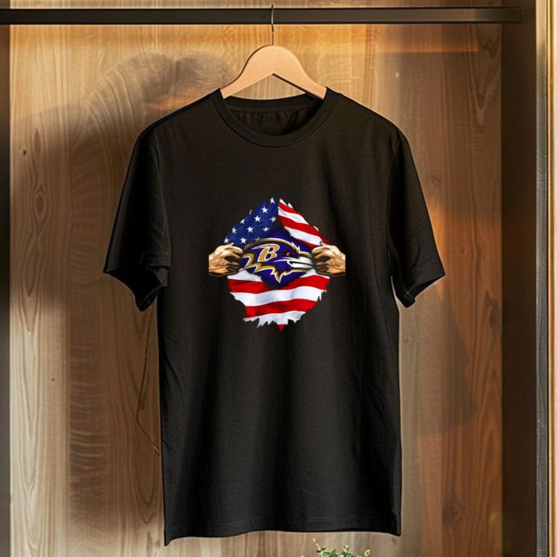 Baltimore Ravens American Flag Symbol Pulled Apart T Shirt 1 T Shirt 1
