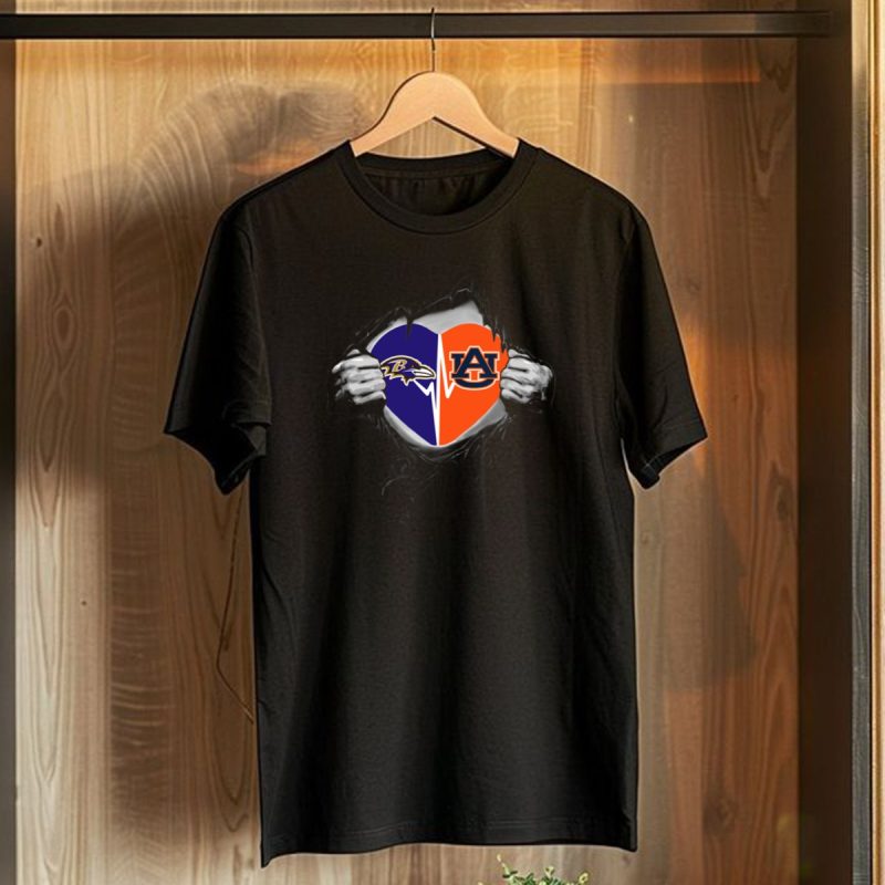Baltimore Ravens Auburn Tigers Heart T Shirt 1 T Shirt 1